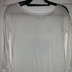 Basic White Zipper Long Sleeve